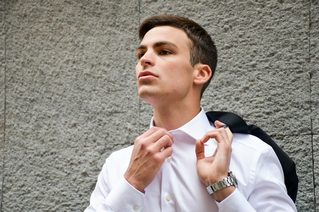 Studio portrait of a young European businessman